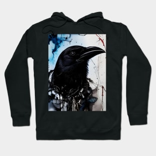 Ink Flow Crow Hoodie